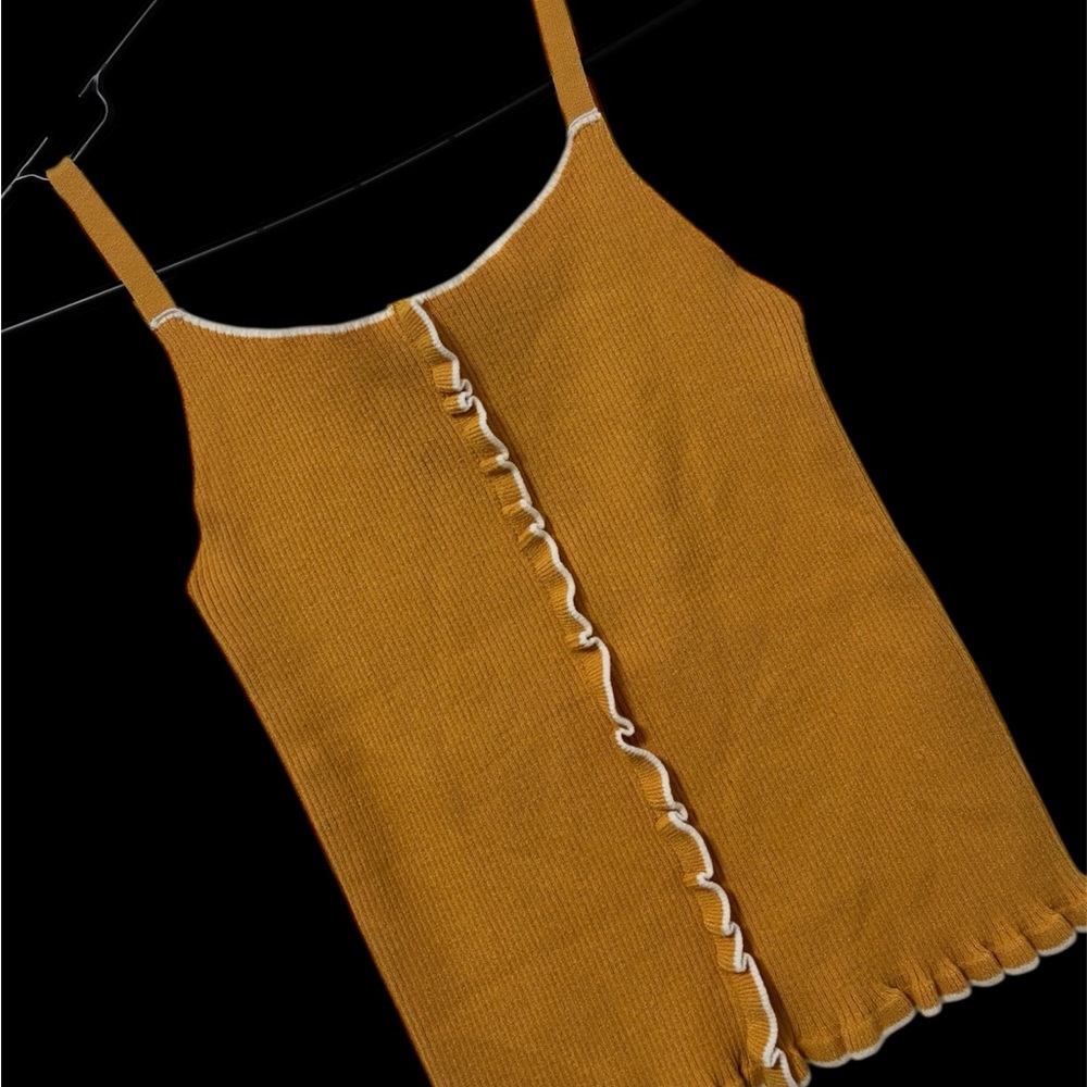 Yellow Ruched Sleeveless Camisole Top